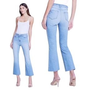 Everlane High Rise Straight Leg Raw Hem Cropped Ankle Light Wash Denim Jeans 29